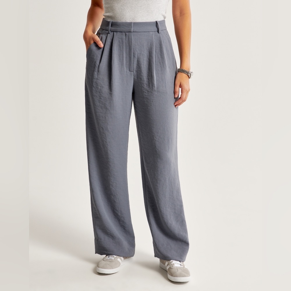 Abercrombie & Fitch Curve Love A&F Sloane Tailored Pant Trouser Wide Leg Sz 8R